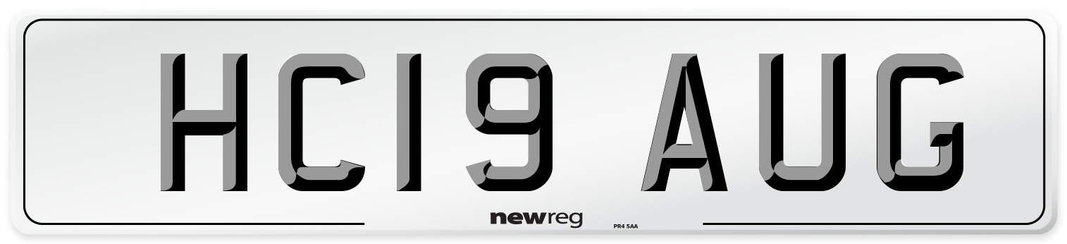 HC19 AUG Number Plate from New Reg